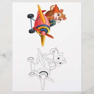 Flyer Dibujo para colorear de ratón de dibujos animados