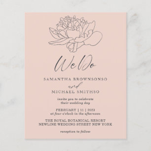Flyer Diente de León Botánico Pastel Rosa Presupuesto No