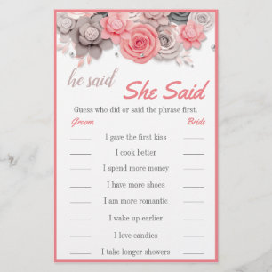 Flyer Dijo / Dijo La Tarjeta De Juego De Novias