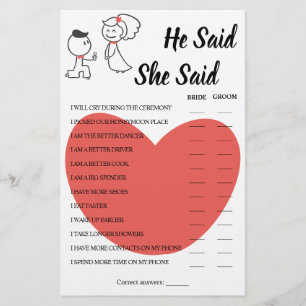 Flyer Dijo Que Dijo Que Boda Ducha De Ducha Tarjeta De J