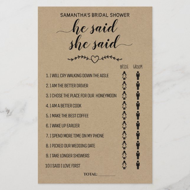 Flyer Dijo Que Dijo Que La Ducha De Novias Tiene Tarjeta (Frente)