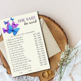 Flyer Dijo que dijo que la mariposa del juego de ducha d