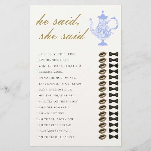 Flyer Dijo Que El Té De Novias China Lace Elegante (Frente)