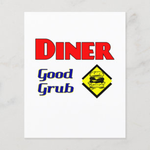 Flyer Diner Good Grub Hamburger Restaurant Art