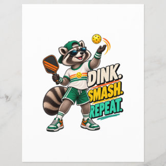 Flyer Dink Smash Repeat Raccoon Pickleball Poster