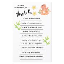 Dinosaurio Baby Shower ¿Qué tan bien sabes la tarj