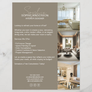 Flyer Diseñador Profesional Moderno Beige