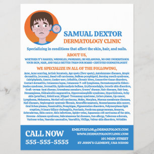 Flyer Diseño acné, dermatólogo, clínica dermatológica