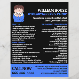 Flyer Diseño alérgico, Otolaringólogo, Otolaringología