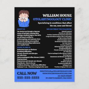 Flyer Diseño alérgico, Otolaringólogo, Otolaringología