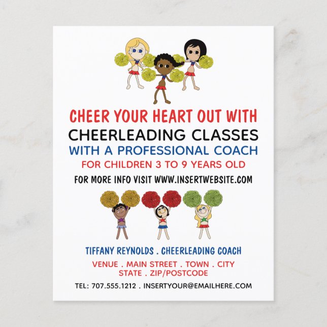 Flyer Diseño animador personalizado, clases animadoras (Frente)