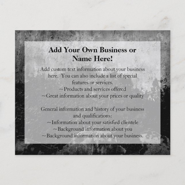 Flyer Diseño de acabado falso de pintura negra Grunge (Frente)