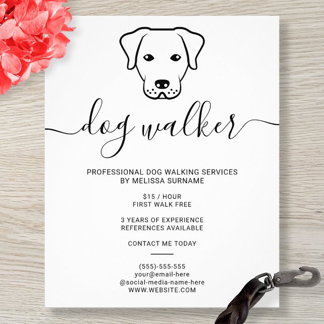 Flyer Diseño de arte de la moderna línea de perro Minima (Subido por el creador)