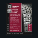 Flyer Diseño de baldaquín de neumáticos, Tienda especial<br><div class="desc">Tiro Tread Design,  Tiro/Tiro Specialist Shop Advertising Flyer by The Business Card Store.</div>