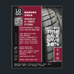 Flyer Diseño de baldaquín de neumáticos, Tienda especial<br><div class="desc">Tiro Tread Design,  Tiro/Tiro Specialist Shop Advertising Flyer by The Business Card Store.</div>