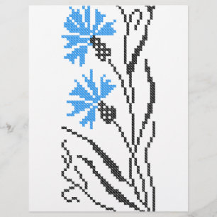 Flyer Diseño de costillas de flor azul