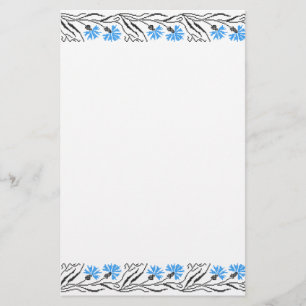 Flyer Diseño de costillas de flor azul