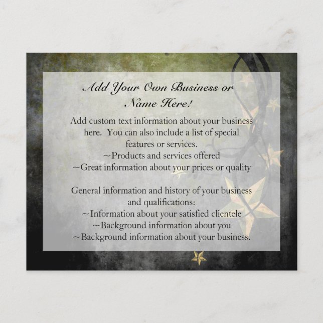 Flyer Diseño de época de Grunge Stars (Frente)