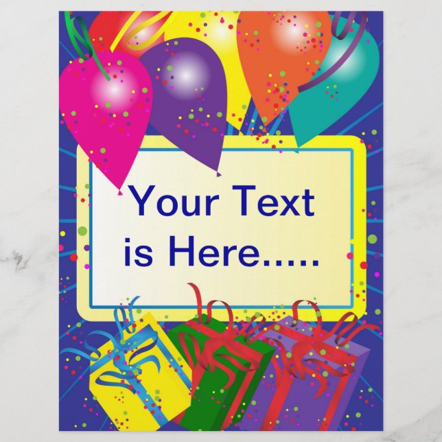 Flyer Diseño de fiesta de cumpleaños (Frente)