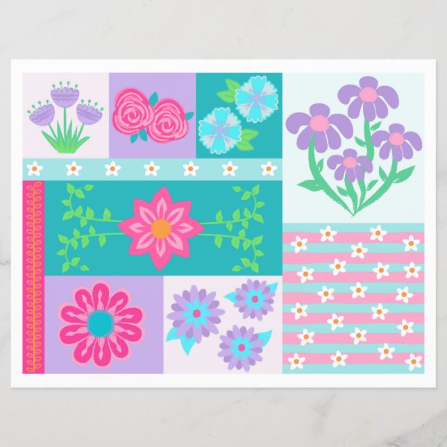 Flyer Diseño de flores vibrantes en flor (Frente)