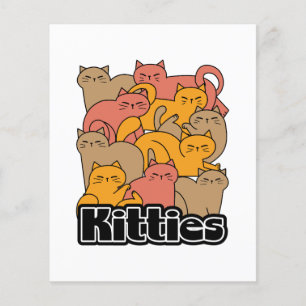 Flyer Diseño de gatitos curados - Arte gato adorable