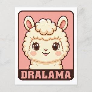 Flyer Diseño de ilustración de llama adorable