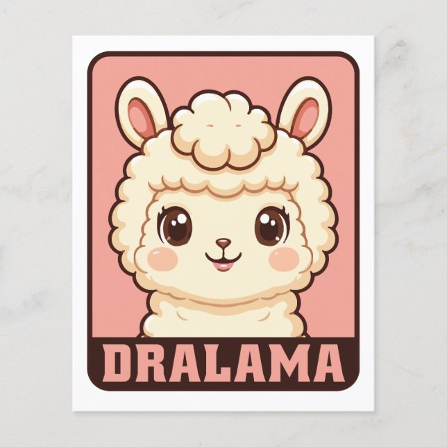 Flyer Diseño de ilustración de llama adorable (Frente)
