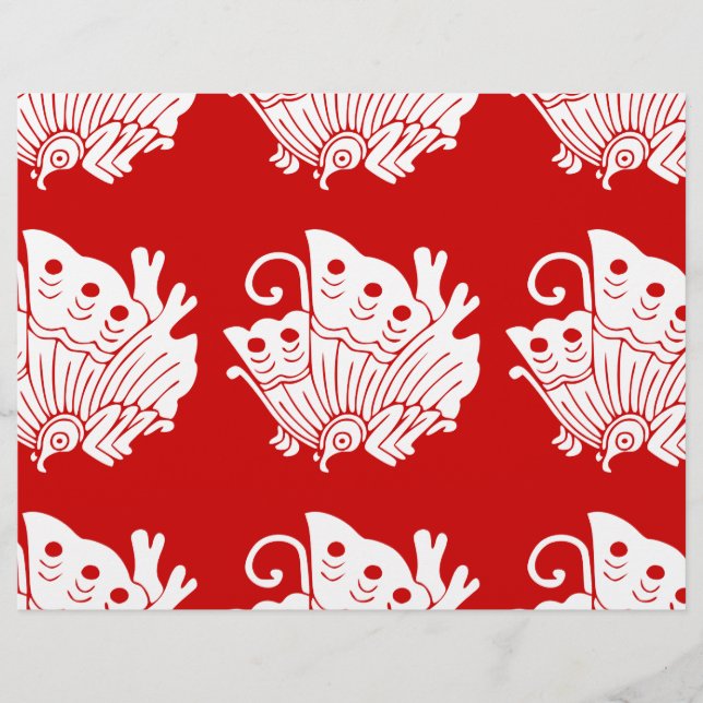 Flyer Diseño de Kamon japonés con mariposa asiática (Frente)