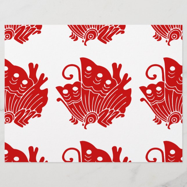 Flyer Diseño de Kamon japonés con mariposa asiática (Frente)