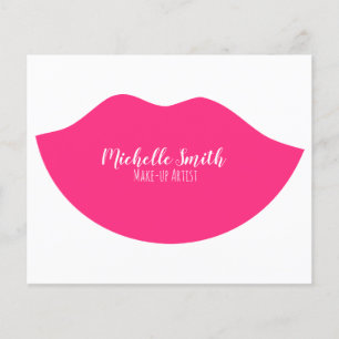 Flyer Diseño de labios rosados calientes Artista de maqu