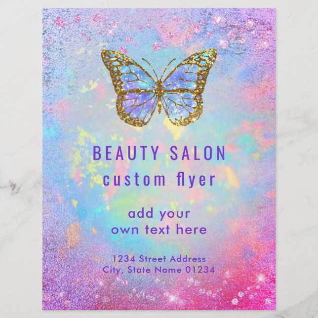 Flyer diseño de logotipo de mariposa (Frente)