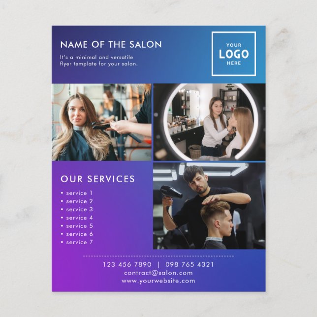 Flyer Diseño de marca de belleza moderna para profesiona (Frente)