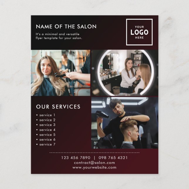 Flyer Diseño de marca de belleza moderna para profesiona (Frente)