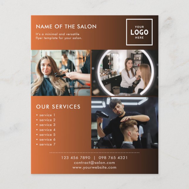 Flyer Diseño de marca de belleza moderna para profesiona (Frente)