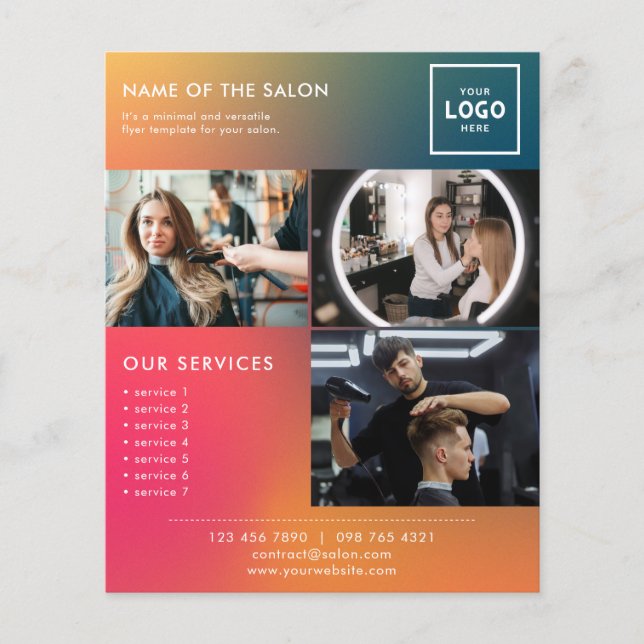 Flyer Diseño de marca de belleza moderna para profesiona (Frente)