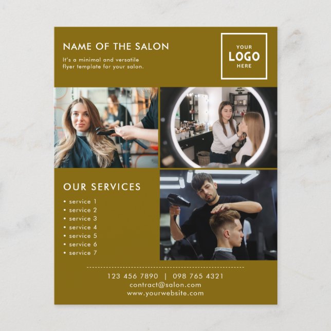 Flyer Diseño de marca de belleza moderna para profesiona (Frente)