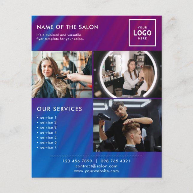 Flyer Diseño de marca de belleza moderna para profesiona (Frente)