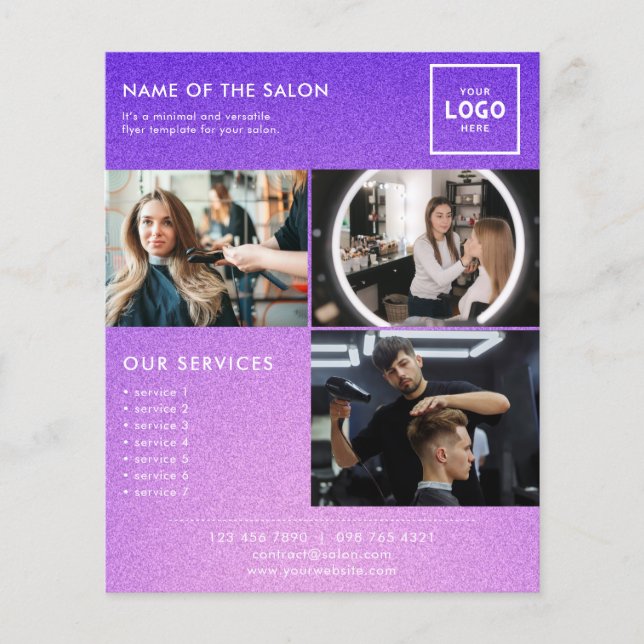 Flyer Diseño de marca de belleza moderna para profesiona (Frente)