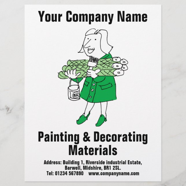 Flyer Diseño de materiales de pintura y decoración (Frente)