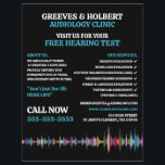 Flyer Diseño de ondas sonoras, Audiólogo, Audiología Clí<br><div class="desc">Diseño Soundwave,  Audiólogo,  Audiology Clinic Advertising Flyers Por La Tienda De Tarjetas De Negocios.</div>