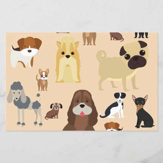 Flyer Diseño de patrón de perro lindo para amantes de lo (Frente)