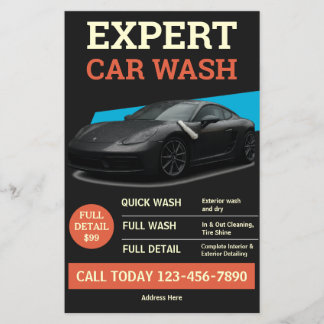 Flyer Diseño de Promoción de Detallado de Autos Oscuro M