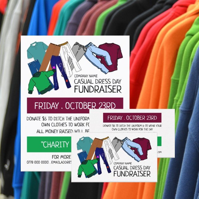 Flyer Diseño de ropa, anuncio de recaudación de fondos d (Subido por el creador)