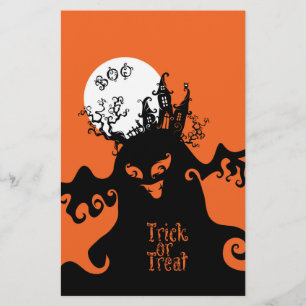 Flyer diseño de truco o trato de Boo