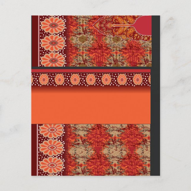 Flyer diseño de un patrón rojo y dorado (Frente)