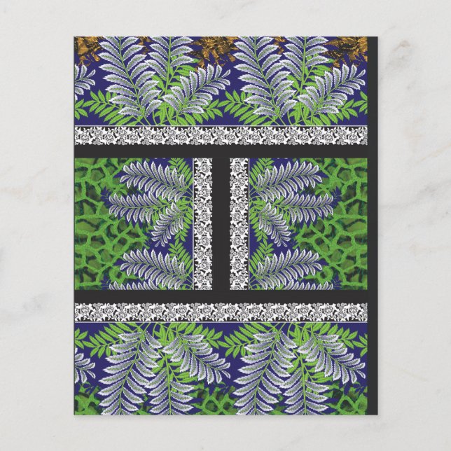 Flyer diseño de un patrón verde y amarillo (Frente)