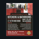 Flyer Diseño elegante de la cocina, cocina y gimnasio<br><div class="desc">Elegante Kitchen Design,  Kitchen & Bathroom Fitter Company Advertising Flyer by The Business Card Store.</div>