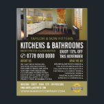 Flyer Diseño moderno de cocina, cocina y gimnasio<br><div class="desc">Moderno Diseño de Cocina,  Volante de Publicidad de Kitchen & Bathroom Fitter Company por The Business Card Store.</div>