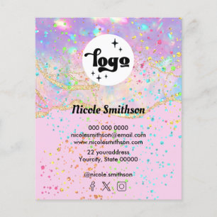 Flyer diseño opalo colorido femenino