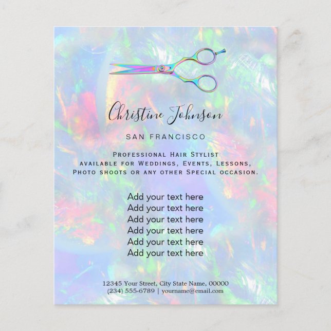 Flyer diseño optativo profesional de peluquería (Frente)